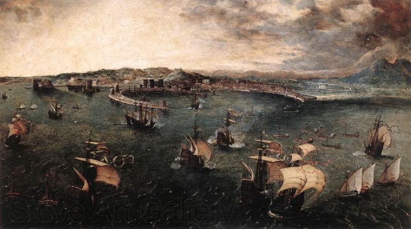 BRUEGEL, Pieter the Elder Naval Battle in the Gulf of Naples fd Norge oil painting art